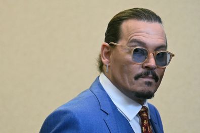 US Actor Johnny Depp attends the trial at the Fairfax County Circuit Courthouse in Fairfax, Virginia, on May 24, 2022.