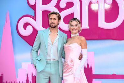 Ryan Gosling and Margot Robbie at the London premiere of "Barbie" in July. 