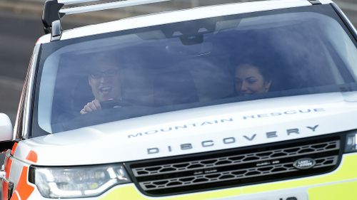 The royal couple took it in turn to drive the Land Rover Discovery. (AAP)