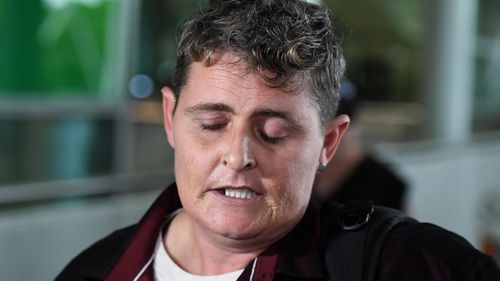 Bali Nine drug smuggler Renae Lawrence arrives at Brisbane airport, Thursday, November 22, 2018, after spending 13 years behind bars in a Balinese prison.