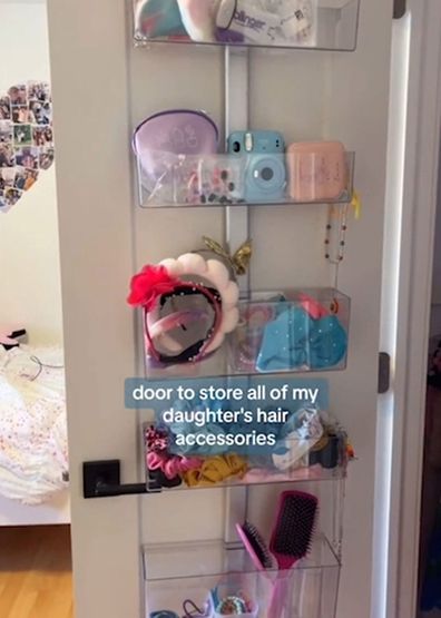Door used to store child's hair accessories