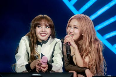 INDIO, CALIFORNIA - APRIL 22: (L-R) Lisa and Rosé of BLACKPINK perform at the Coachella Stage during the 2023 Coachella Valley Music and Arts Festival on April 22, 2023 in Indio, California. (Photo by Emma McIntyre/Getty Images for Coachella)