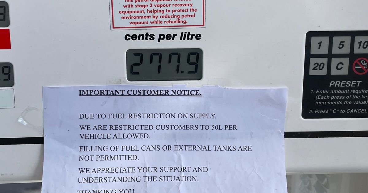 Service stations introduce 50L caps as supply shock continues