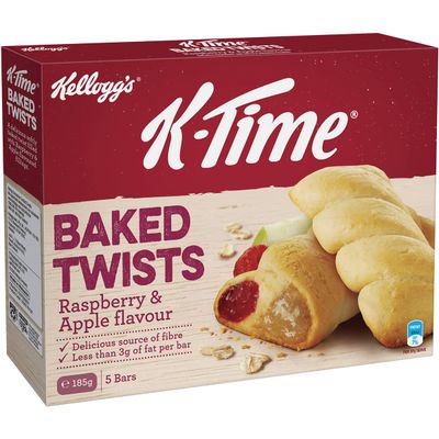 Kellogg's K-time Baked Twists Raspberry & Apple Flavour Snack Bars 