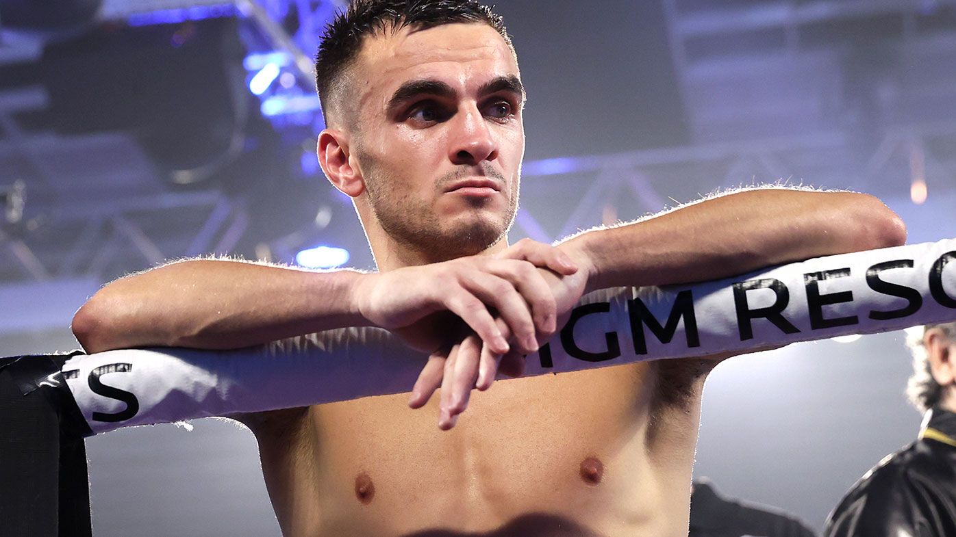 Andrew Moloney and Jason Moloney await decision after fight with Joshua Franco for the WBA super flyweight title at the MGM Grand Conference Center on November 14