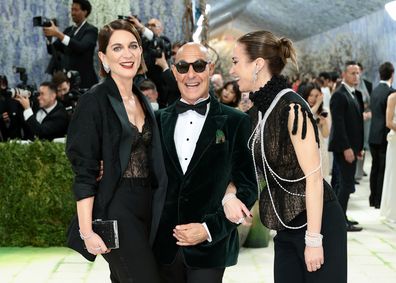 Felicity Blunt, Stanley Tucci and Emily Blunt at the 2026 Met Gala celebrating "Costume Art" at the Metropolitan Museum of Art on May 4, 2026 in New York City. 
