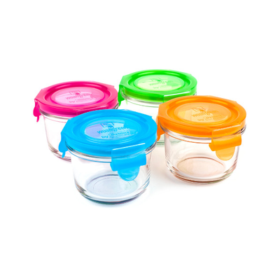 <a href="http://www.biome.com.au/glass-containers/9051-wean-bowls-165ml-4-pack-garden-63236016559.html" target="_blank">Wean Bowl Glass Containers, $31.95 (set of 4).</a>