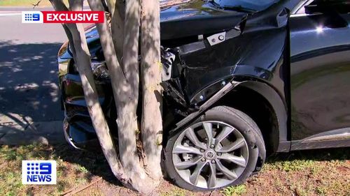 An alleged thief has been filmed jumping from a stolen car to escape police in a dangerous car chase south of Brisbane.Police say the man had stolen the vehicle from Kallangur in Moreton Bay this morning.