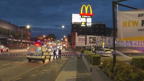The 54-year-old was found with a stab wound in the McDonald's carpark in the Inner West.