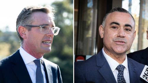 Split picture of NSW Premier Dominic Perrottet and former Deputy Premier John Barilaro.