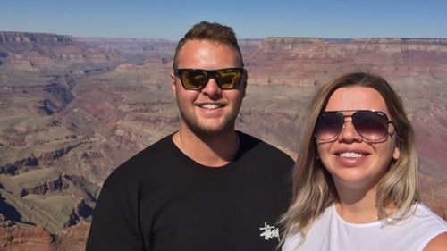 Laura Vojinovic and her boyfriend were holidaying in Las Vegas during the massacre in which 59 people were shot dead (Supplied).