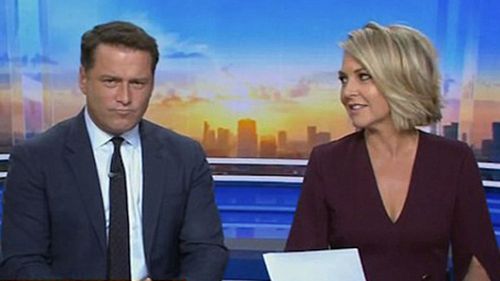 Today Show co-hosts Karl Stefanovic and Georgie Gardner reunited on this morning's show. (9NEWS)