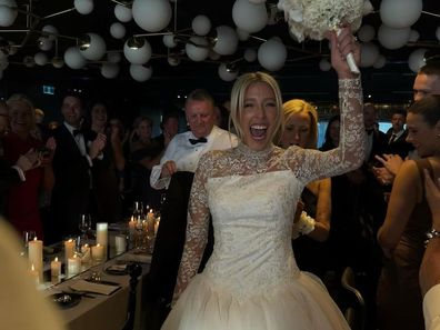 Adelle Beckwith and AFL star Lachie Whitfield's wedding