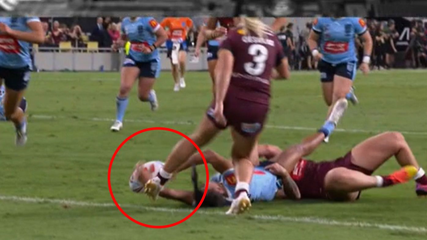 NSW was awarded a late penalty try after this kick from Shenae Ciesiolka