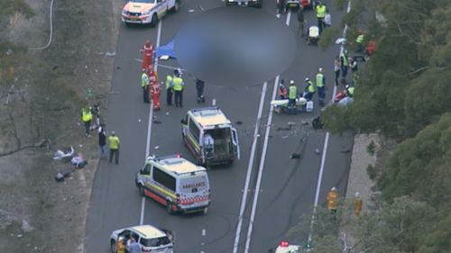 Emergency services at the scene of the crash. (9NEWS)