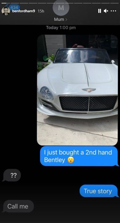 Ben Fordham, Instagram, prank, mum, bought Bentley