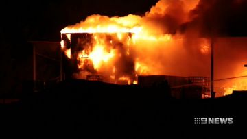 huge inferno engulfs blayney factory