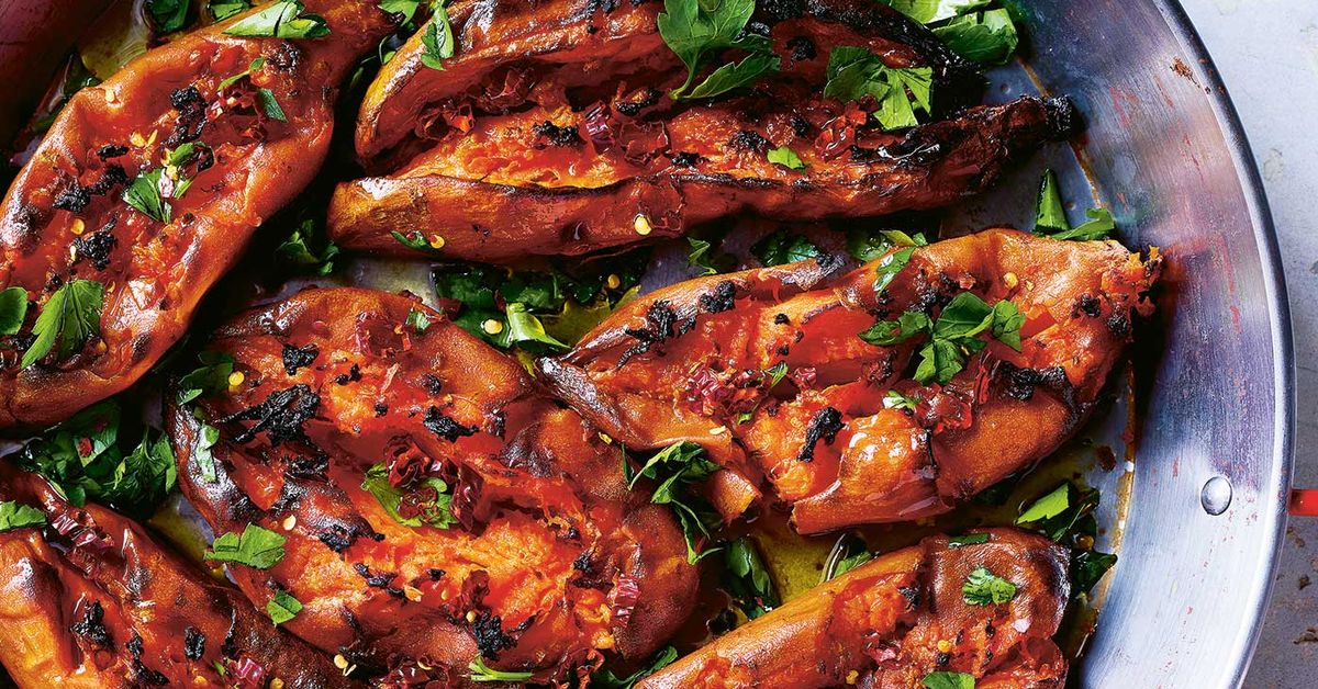 Luke Hines' roasted baby sweet potato smash - 9Kitchen