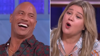 Dwayne Johnson stumps Kelly Clarkson with sex dirty sex joke about his wife