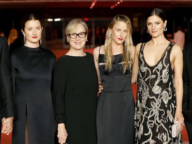 LOS ANGELES, CALIFORNIA - DECEMBER 03: (L-R) Mark Ronson, Grace Gummer, Mamie Gummer, Meryl Streep, Louisa Jacobson, Henry Wolfe and Tamryn Storm Hawker attend the 3rd Annual Academy Museum Gala at Academy Museum of Motion Pictures on December 03, 2023 in Los Angeles, California. (Photo by Frazer Harrison/Getty Images)