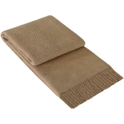 Soho Wool-Blend Throw Rug (Tan)  Temple & Webster