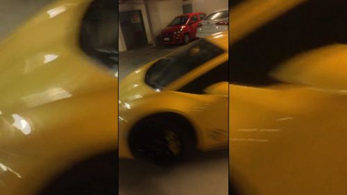 Tomic's yellow Lamborghini.