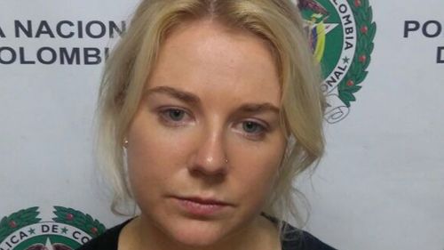 The family of Cassie Sainsbury, arrested in Colombia on drug charges, claim she was set up by a man she only just met. (Colombia National Police)