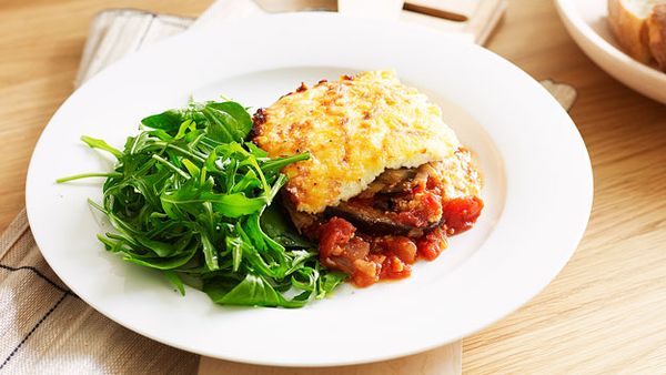 Cheesy eggplant bake