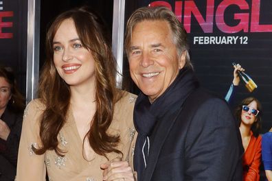 Dakota Johnson and dad Don Johnson attend the How To Be Single New York premiere in 2016.