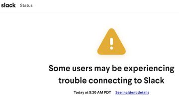 Slack said it had connection issues.