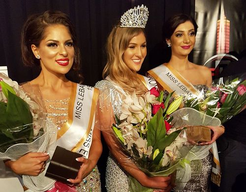 Mary Mehajir (centre) is crowned Miss Lebanon Australia 2016. Source: Suzie Horani, Facebook
