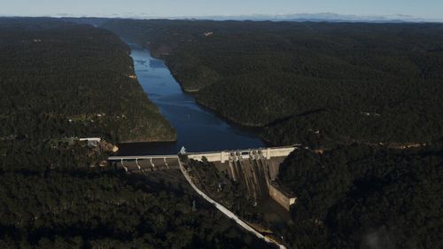 Warragamba Dam in August last year, when levels also reached 97.7 percent capacity.