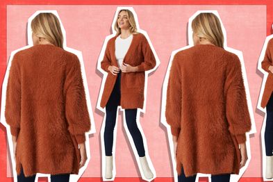 9PR: St Frock Lovey Dovey Knit Cardigan In Rust Wool Blend