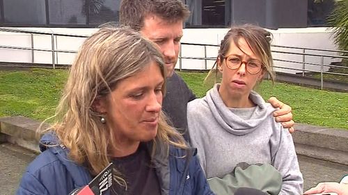 Sean McKinnon's siblings speak with the media outside New Zealand court.