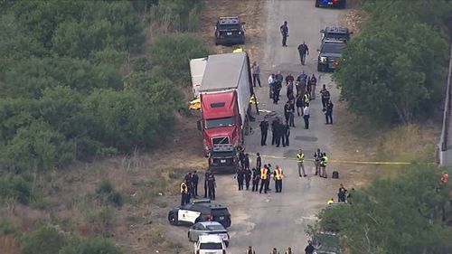 At least 42 migrants found dead in truck in San Antonio, Texas.