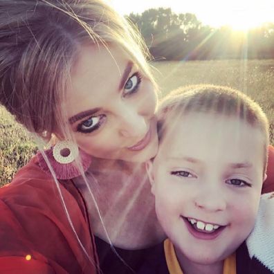 Kate Austin with her son