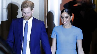 The Duke and Duchess leave the annual Endeavour Fund Awards in London, Thursday, March 5, 2020. 