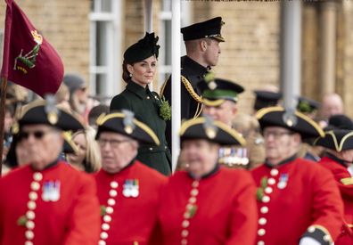 The 1st Battalion Irish Guards St Patrick's Day Parade at Cavalry Barracks on March 17, 2019.