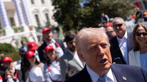 Donald Trump a un evento di Pasqua alla Casa Bianca.