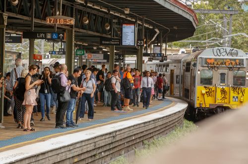 Commuters wait for delayed trains at Central Station. (AAP)