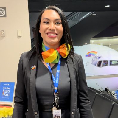 Fatima Halafihi, a transgender woman working for United Airlines.