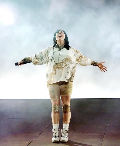 INDIO, CALIFORNIA - APRIL 16: Billie Eilish performs onstage at the Coachella Stage during the 2022 Coachella Valley Music And Arts Festival on April 16, 2022 in Indio, California. (Photo by Kevin Mazur/Getty Images for ABA)