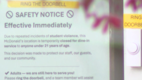 A McDonald's in the US has rolled out a radical new policy: All customers under the age of 21 are banned from entering