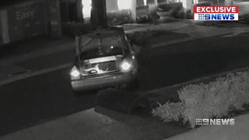 The two thieves stole the artificial lawn from two properties. (9NEWS)