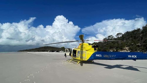 An infant girl was airlifted to Hervey Bay Hospital yesterday.