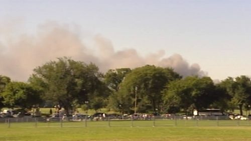 Smoke from the explosion at the Pentagon when a hijacked passenger jet slammed into the US defence headquarters.