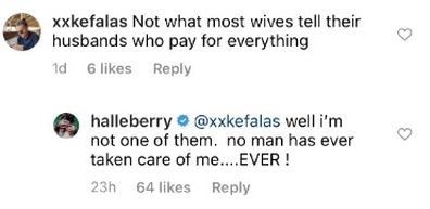 Halle Berry responds to trolls on Instagram, can't keep a man, comments