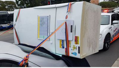 Can you drive a fridge tied to the back of your car? 