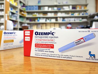 LOS ANGELES, CALIFORNIA - APRIL 17: In this photo illustration, boxes of the diabetes drug Ozempic rest on a pharmacy counter on April 17, 2023 in Los Angeles, California. Ozempic was originally approved by the FDA to treat people with Type 2 diabetes- who risk serious health consequences without medication. In recent months, there has been a spike in demand for Ozempic, or semaglutide, due to its weight loss benefits, which has led to shortages. Some doctors prescribe Ozempic off-label to treat