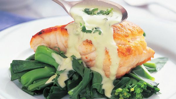 Fish with wasabi mayonnaise